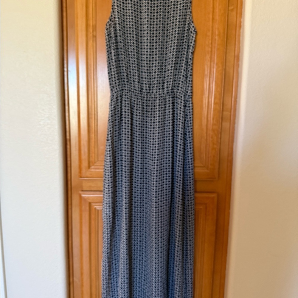 Michael Kors Navy Blue and White Button-Down Cover Up Maxi Dress - Picture 2 of 6